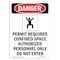 Signmission OSHA Danger Sign, 14" Height, Rigid Plastic, Portrait Permit Required, Portrait, 1014-V-1918 OS-DS-P-1014-V-1918 - alternate 1